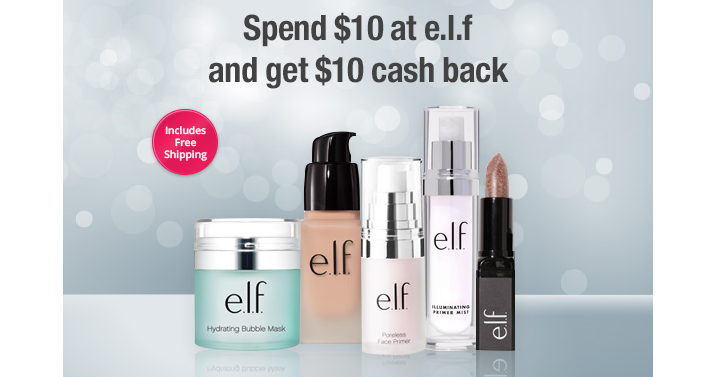 LAST DAY! Check out the awesome Freebie! Get a FREE $10 to spend at e.l.f. from TopCashBack!