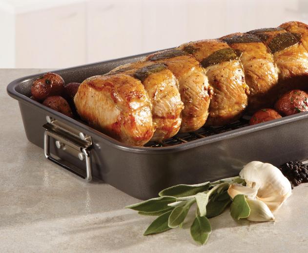 Farberware Nonstick Bakeware 11-Inch x 15-Inch Roaster with Flat Rack – Only $14.48!