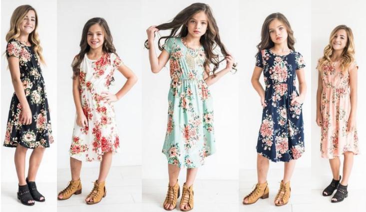 Girls’ Floral Cinched Waist Midi Dress – Only $24.99!