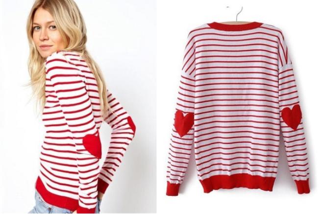 Heart Elbow Patch Sweater – Only $21.99!