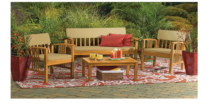 4-Piece Westerly Acacia Wood Deep Seating Patio Set for Just $149.99 (Reg. $250)