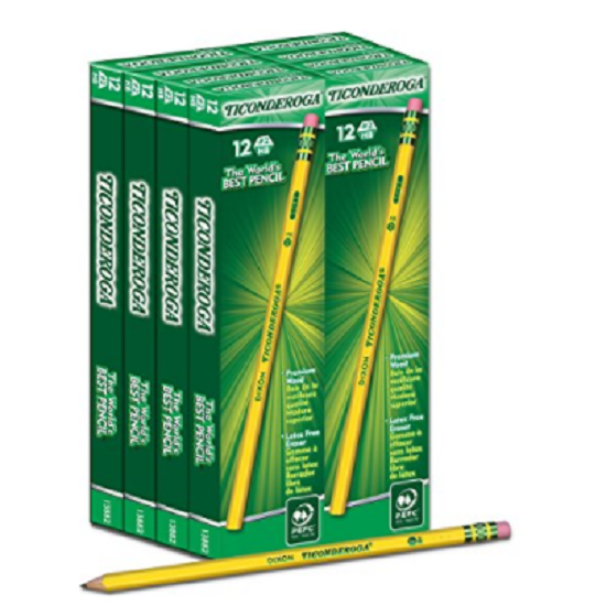Dixon Yellow Ticonderoga Wood-Cased #2 Pencils- 96 ct Just $9.96!