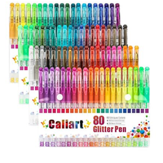 Caliart Glitter Gel Coloring Pens Set (80 count) Just $12.74! (Reg. $70)