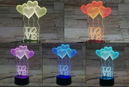 Romantic Heart Shape Balloons LED 3D Night Light Down to $10.59! Great Gift!