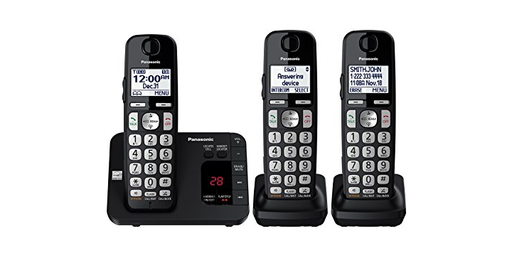 Panasonic Cordless Phone with Answering Machine- 3 Handsets – Just $47.25!