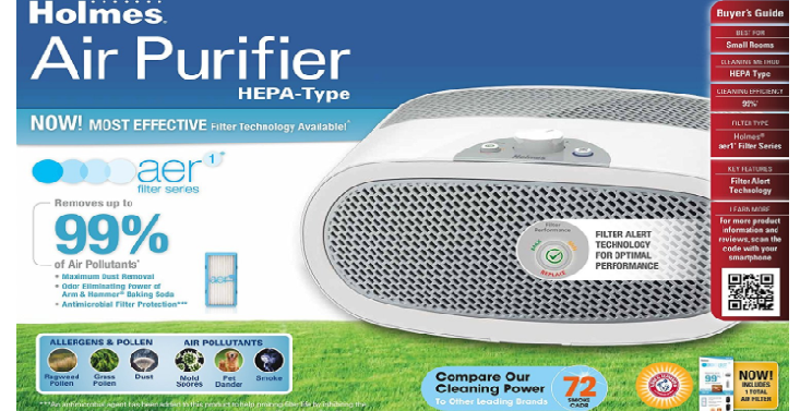 Holmes Small Room 3-Speed HEPA Air Purifier Only $29.96 Shipped! (Reg. $49.99)