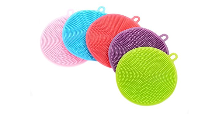 Silicone Dish Sponge Washing Brush Scrubber – 5 Pack – Just $7.99! Tried them and love them!