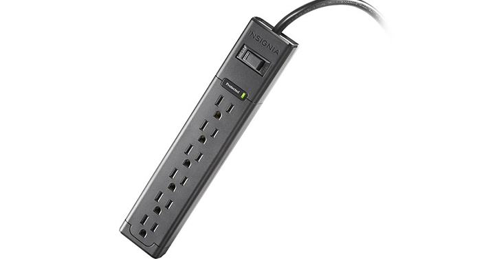 Insignia 6-Outlet Surge Protector Strip – Just $7.49!