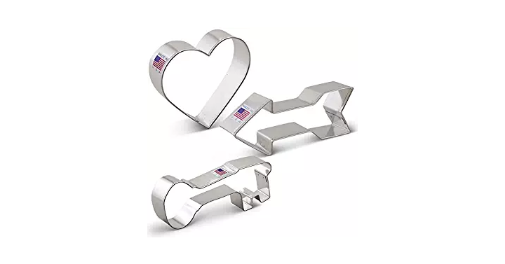 Valentine’s Day Cookie Cutter Set – 3 piece – Heart, Arrow and Key – Just $9.49!