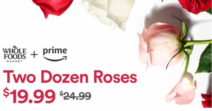 Prime Members! Get TWO Dozen Roses for Only $19.99 at Whole Foods Stores!