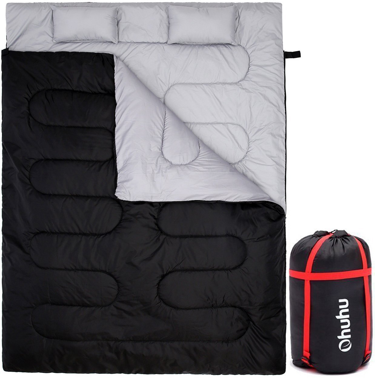Ohuhu Double Sleeping Bag with 2 Pillows & Carrying Bag Only $43.99 Shipped!