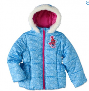 Trolls Little Girls’ Puffer Coat with Fur Trim Hood Just $12.00!