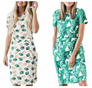 Women’s Short Sleeve Floral Printed Midi Dress With Pockets Just $17.99!