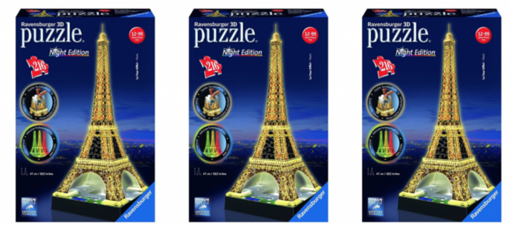 Ravensburger Eiffel Tower – Night Edition – 3D Puzzle $16.79!