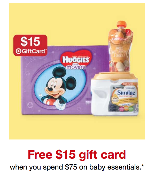 FREE $15 Target Gift Card With $75 Baby Essentials Purchase At Target!