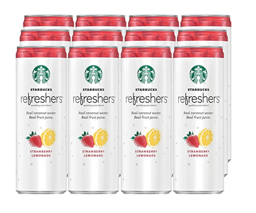 Starbucks Refreshers Sparkling Juice Blends, Strawberry Lemonade with Coconut Water 12-Pack Just $13.68!