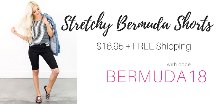 Style Steals at Cents of Style! CUTE Stretchy Bermuda Shorts – Just $16.95! FREE SHIPPING!