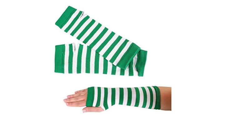 St. Patrick’s Day Green Striped Pair of Arm Warmers – Just $4.50!