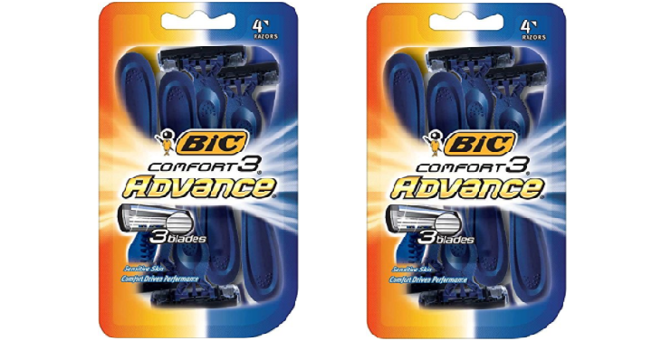 BIC Comfort 3 Advance Men’s Disposable Razor, Pack of 4 Only $1.99 Shipped!