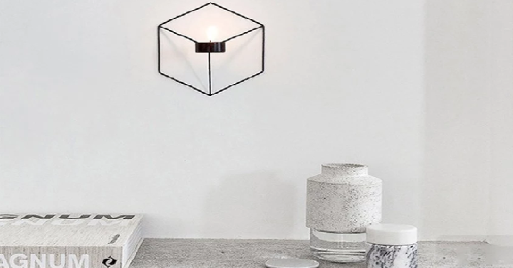 3D Geometric Candlestick Metal Wall Candle Holder (2 Pack) Only $15.99 Shipped!