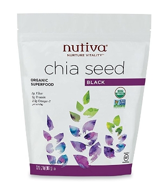 Nutiva Organic, non-GMO, Raw, Premium Black Chia Seeds, 32 Ounce – Only $5.69! *Add-On Item*