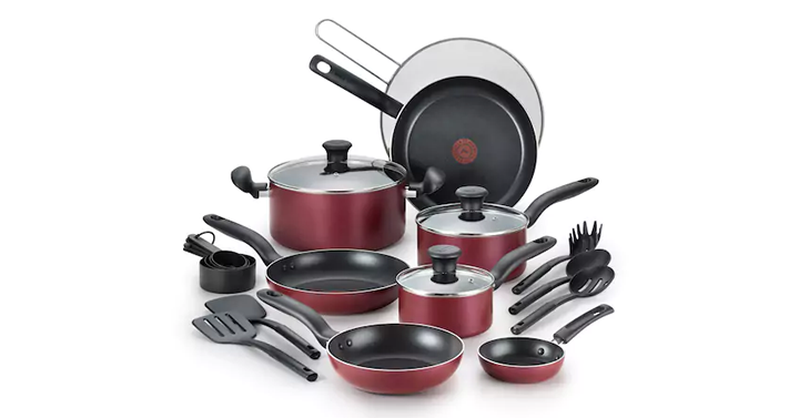 Kohl’s 30% Off! Earn Kohl’s Cash! Stack Codes! FREE Shipping! T-Fal Reserve 20-pc. Nonstick Aluminum Cookware Set – Just $35.99! Plus earn $10 in Kohl’s Cash!