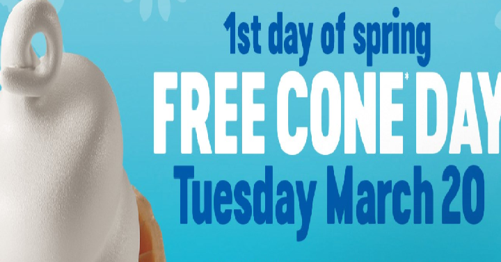 FREE Ice Cream Cone at DQ Tomorrow!! (3/20/18)
