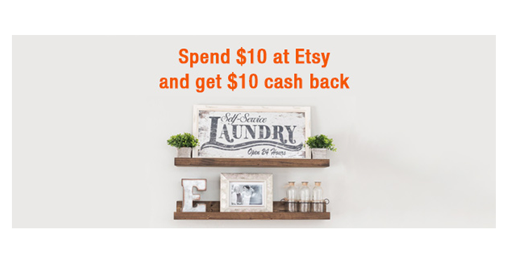Last Day! Awesome Freebie! Get FREE $10 at Etsy from TopCashBack!