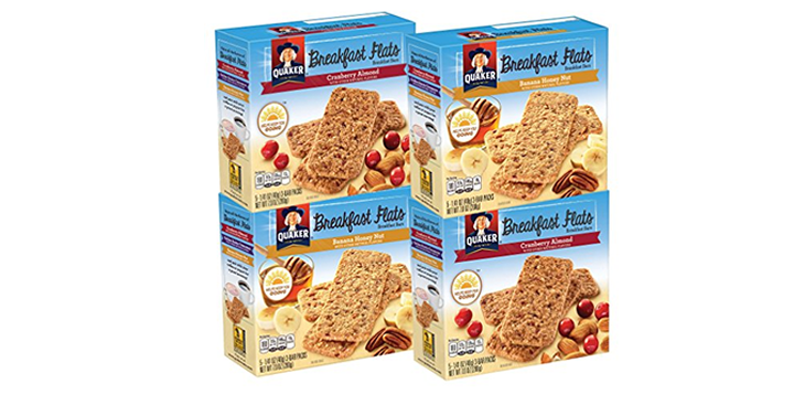 Quaker Breakfast Flats, Variety Pack, Banana Honey Nut & Cranberry Almond, 5 Count – Pack of 4 – Just $8.39!