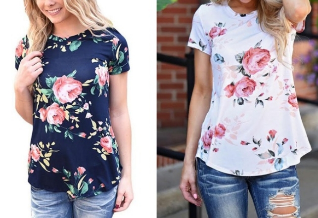 Floral Tee – Only $13.99 Shipped!