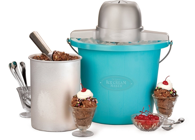 Nostalgia 4-Quart Electric Ice Cream Maker with Easy Carry Handle – Only $16.61!