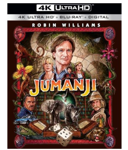 Jumanji (4K UHD Blu-ray/Blu-ray/DVD/Digital Copy) – Only $14.99!