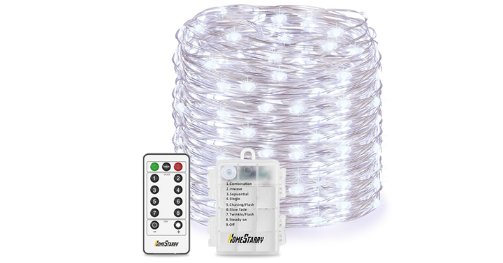 Homestarry LED String Lights, Battery Powered Cool White String Lights – Just $9.20!