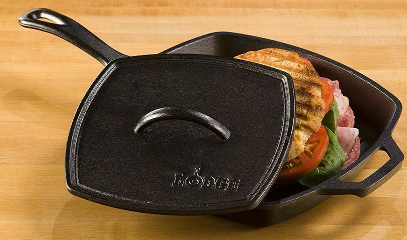 Lodge Cast Iron Square Ribbed Panini Press – Only $13.79!