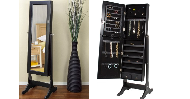 Mirrored Jewelry Cabinet Armoire W/ Stand Only $78.94! (Reg. $249)