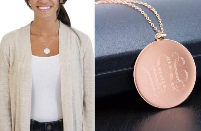 Monogram Disc Necklace – Only $5.99!