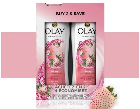 Olay Fresh Outlast Cooling White Strawberry & Mint Body Wash 16 oz Twin Pack – Only $3.72!