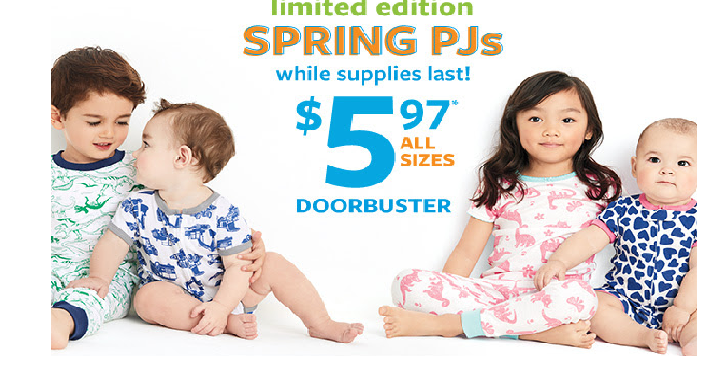 Carters: Spring Pjs Only $5.97 Shipped, Shirts & Shorts Buy 1 Get 2 FREE!