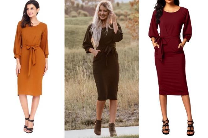 Puff Sleeve Pencil Dress – Only $25.99!