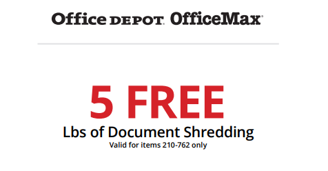 Office Depot: 5lbs Of Document Shredding FREE!
