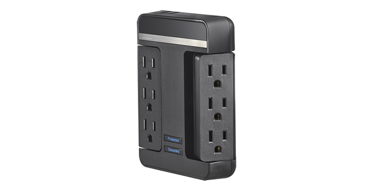 Rocketfish 6-Outlet/2-USB Swivel Wall Tap Surge Protector – Just $19.99!