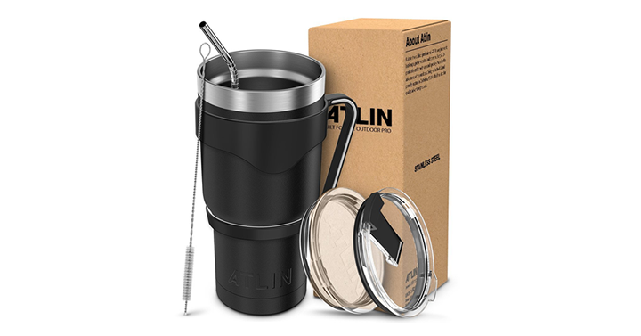 Atlin 30 oz Tumbler with Double Wall Stainless Steel Vacuum Insulation – Just $14.99!