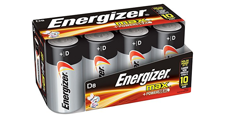 Energizer D Cell Batteries, Max Alkaline 8 Count – Just $5.68!