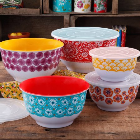 The Pioneer Woman Traveling Vines Nesting Mixing Bowl Set (10 Piece) Only $25.00! (Reg $49.00)