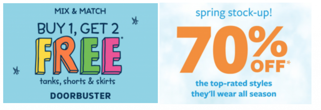 Stock Up For Spring At Carters With 70% Off Tee’s & Shorts & Osh Kosh With Buy 1 Get 2 FREE Mix & Match!