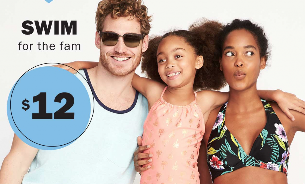 $12.00 Swim For The Whole Family Today Only At Old Navy!