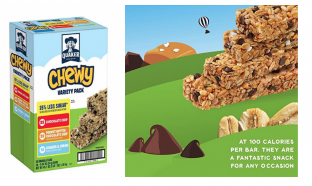 Quaker Chewy Granola Bars, 25% Less Sugar Variety Pack, 58-Count Just $8.42 Shipped!