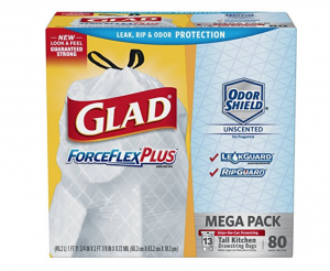 Glad ForceFlexPlus Tall Kitchen 13-Gallon Trash Bags 80-Count Just $9.85 Shipped!