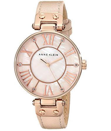Anne Klein Women’s Rose Goldtone Oversized Dial Strap Watch – Only $33 Shipped!