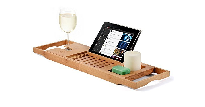 Bamboo Bathtub Caddy Tray with Extending Sides – Just $28.99!